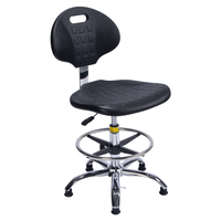 Chaise de laboratoire M13, tabouret ESD ergonomique en mousse de polyuréthane, hauteur réglable, roulettes pivotantes, dossier, utilisation hospitalière, cadre en aluminium