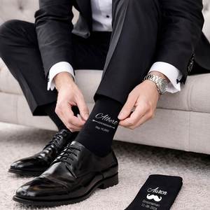 Personalized Wedding <b>Socks</b> with Date and Role, Customized Men <b>Socks</b> for Groomsmen, Best Man, Wedding Party Gift - Product Image 3