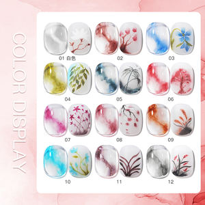 <span class=keywords><strong>Vernis</strong></span> à ongles <span class=keywords><strong>semi</strong></span>-<span class=keywords><strong>permanent</strong></span> effet marbre, encre fumée, gel aquarelle, art des ongles, fleur, marque privée - Product Image 3