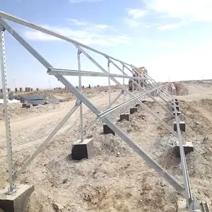 Estructura de montaje solar de acero de fácil instalación Sistema de tierra fotovoltaico con marcos de panel Kit de montaje solar