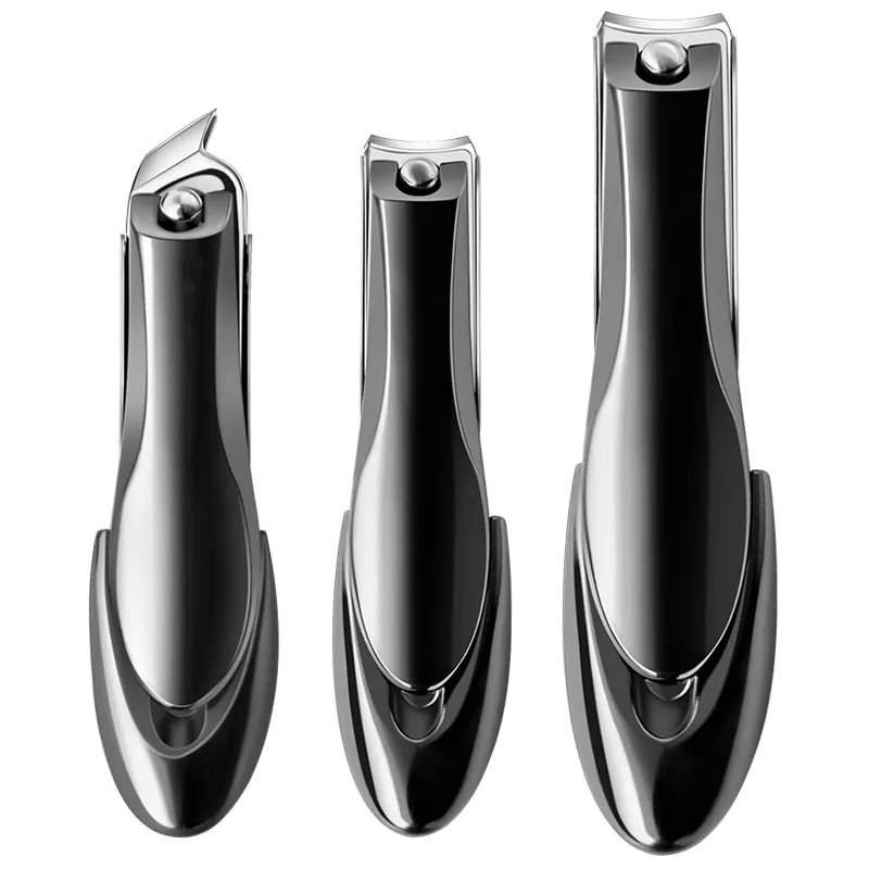 Seti 3 yüksek kaliteli paslanmaz çelik manikür aracı siyah tırnak makası seti tırnak makası erkekler ve kadınlar için