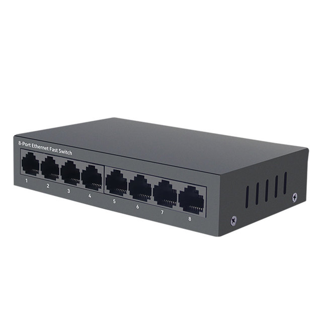 8-Port Gigabit Ethernet Unmanaged Switch POE VLAN QoS SNMP Stackable 1000M RJ45 Plug&Play Desktop Metal/Plastic