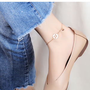 नई डिजाइन गुलाब सोना मढ़वाया महिलाओं के लिए प्रतीक हस्ताक्षर स्टेनलेस स्टील 12 राशि चक्र पायल पैर की चेन आभूषण - Product Image 4