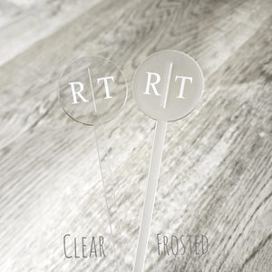 Étiquette nominative personnalisée en acrylique noir personnalisé Agitateurs de boissons de mariage Bâtonnets de cocktail Bâtonnets de cocktail initiaux - Product Image 5