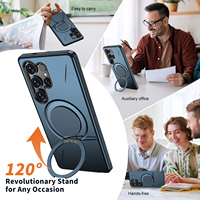 Étui de téléphone magnétique 2 en 1 avec béquille pour Samsung S25 ultra, étui de téléphone hybride pour Samsung S25 S24 S23