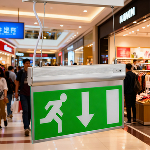 Çift taraflı elektrikli fotolüminesan LED çıkış işareti pil yedekleme acil durum lambası ışık kapalı açık asılı tip tutmak - Product Image 4