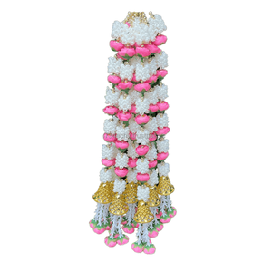 Guirnalda de Flores Artificiales de Jazmín y Loto, Hecha a Mano con Plástico, para Colgar en la Puerta Principal del Hogar, Decoración para Oficina, Bodas, Inauguraciones - Product Image 1