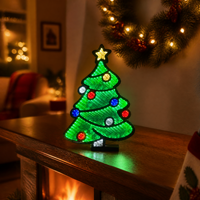 Letrero Luminoso LED 3D con Forma de Árbol de Navidad Azul, Alimentado por USB, Luz de Espejo Infinito de PVC, IP44 Impermeable, Decoración Navideña para el Hogar, Logotipo Personalizado
