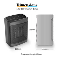 Thermostat mécanique réglable 1500 w Mini fonction de protection contre la surchauffe rechargeable Radiateurs soufflants de chauffage en céramique PTC