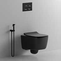 Nouvellement Design Ware Placard Mural Mat Noir Blanc Gris Toilettes Salle De Bains En Céramique Sans Monture Cuvette De Toilette Murale