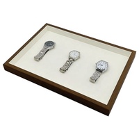 Plateau organisateur de bijoux empilable en velours suédé marron de haute qualité, personnalisable en couleur et logo, pour bagues, bracelets, colliers