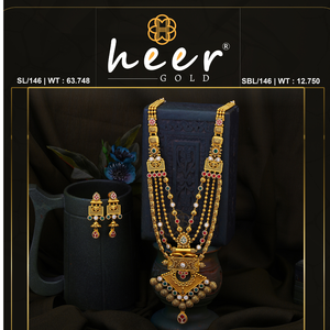 Ethnic 22k Gold <b>Statement</b> <b>Necklace</b> Set With Zircon Bead Chain Women's Wedding Jewelry Flower Pattern Classic Style - Product Image 2