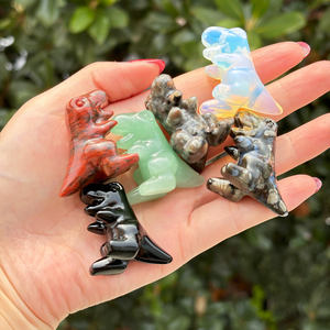 All'ingrosso cristallo materiale misto di cristallo dinosauri rosso <span class=keywords><strong>diaspro</strong></span> <span class=keywords><strong>verde</strong></span> aventurina animale <span class=keywords><strong>pietra</strong></span> di guarigione per la decorazione - Product Image 6