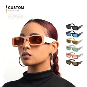 Óculos de sol de luxo retangular vintage quadrado azul Cr39 com lentes personalizadas óculos de sol de acetato para homens e mulheres