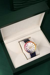 ANSTER-Reloj de acero inoxidable con movimiento de cuarzo para parejas, pulsera con diamantes de moissanita arcoíris, regalo para amantes del Día de San Valentín - Product Image 6