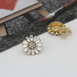 Jfrb073 Mặt Trời Hoa Áo Sơ Mi Nhôm Nút Bìa Khuy Măng Sét Silicone Cao Su Đẩy Bắt Đầu Nút Bao Gồm Cho Phụ Nữ Áo Sơ Mi - Product Image 4