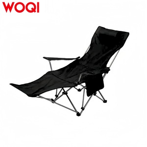 Silla reclinable plegable Woqi 160x56x88 cm con marco de aluminio, tela Oxford, para uso en exteriores y jardín, con reposapiés y almohada. - Product Image 3