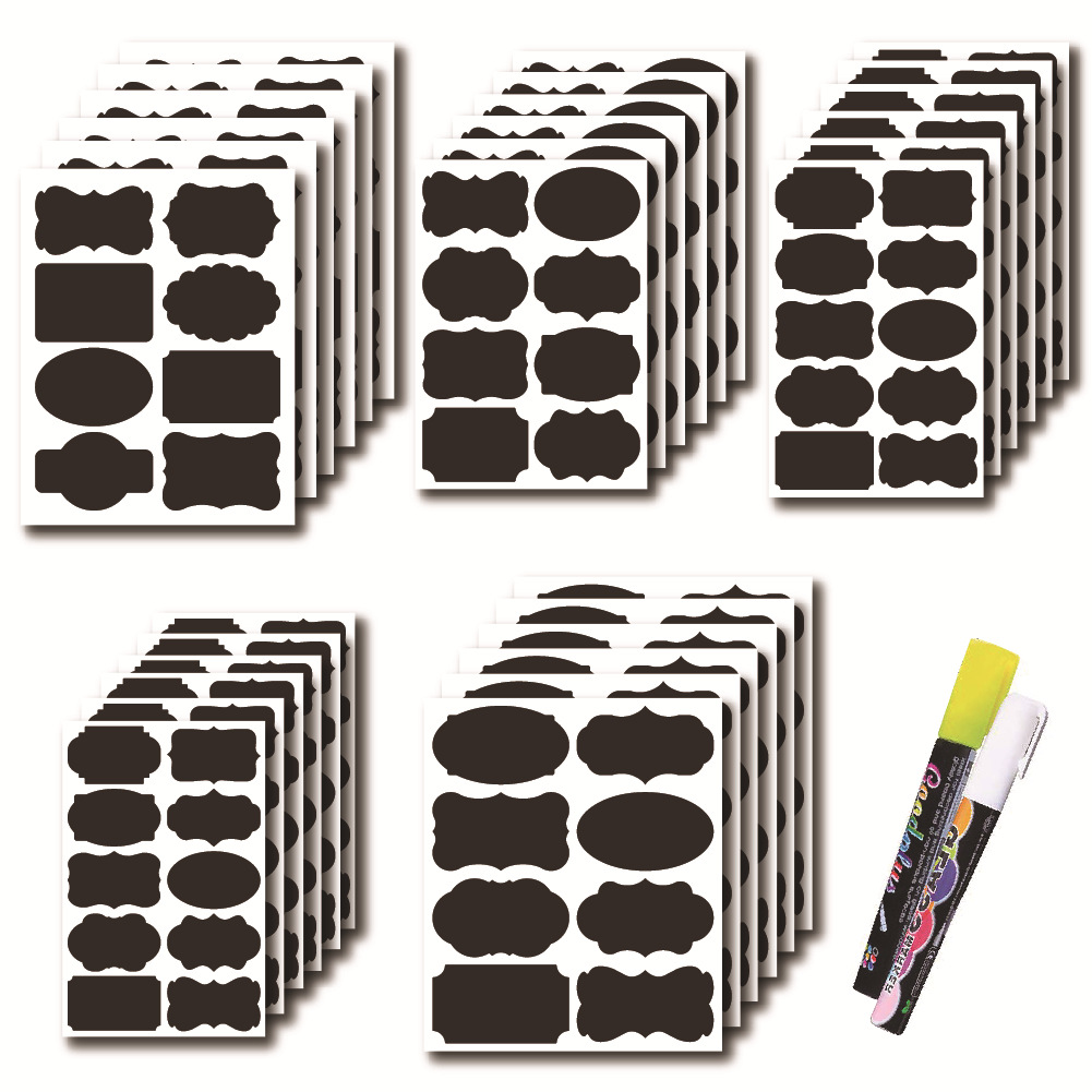 Chalkboard Labels White Chalk Marker Jar Labels Removable Blackboard Sticker Label