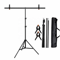 Kit Latar Belakang Layar Hijau dengan Stand yang Dapat Disesuaikan, Sistem Penyangga Latar Belakang Foto untuk Siaran Langsung, Video & Potret