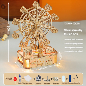 Rompecabezas 3D de Madera con Luz de Rueda de la Fortuna Musical, Juguete Educativo de Dibujos Animados para Ensamblar, Regalo Creativo para Niños, Venta al por Mayor Transfronteriza - Product Image 6