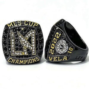 Anelli del Campionato 2022 del Club di Calcio MLS di Los Angeles, <span class=keywords><strong>Anello</strong></span> in Lega Placcato Nero Stile Hip-Hop per Regalo di Anniversario o Festa - Product Image 1