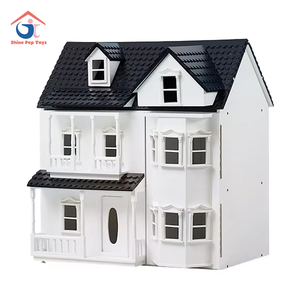 Maison de poupée haut de gamme de style européen et américain, rétro, en bois, éducative, pour jeu de rôle, château luxueux - Product Image 1