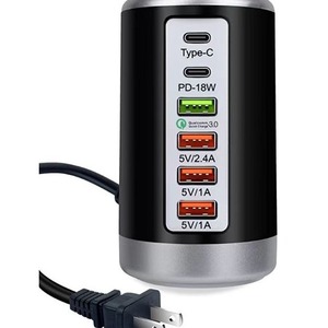 Chargeur de bureau cylindrique 65W multi-USB, type C PD, charge rapide pour ordinateur portable et téléphone - Product Image 2