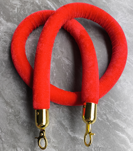 เชือกกั้นฝูงชนแบบมีเสา Red Velvet พร้อมตะขอสีทองสำหรับแขวน เชือก VIP สำหรับตกแต่งงานปาร์ตี้ - Product Image 2