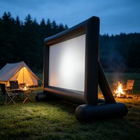 Écran publicitaire gonflable de 14 à 16 pieds avec fermeture éclair, grand format, autoportant, pour salons professionnels, expositions, événements et promotion