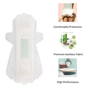 Serviettes hygiéniques en bambou blanc, emballage OEM/ODM, tampons écologiques ultra fins, pour femmes, emballages d'herbes, 50 pièces