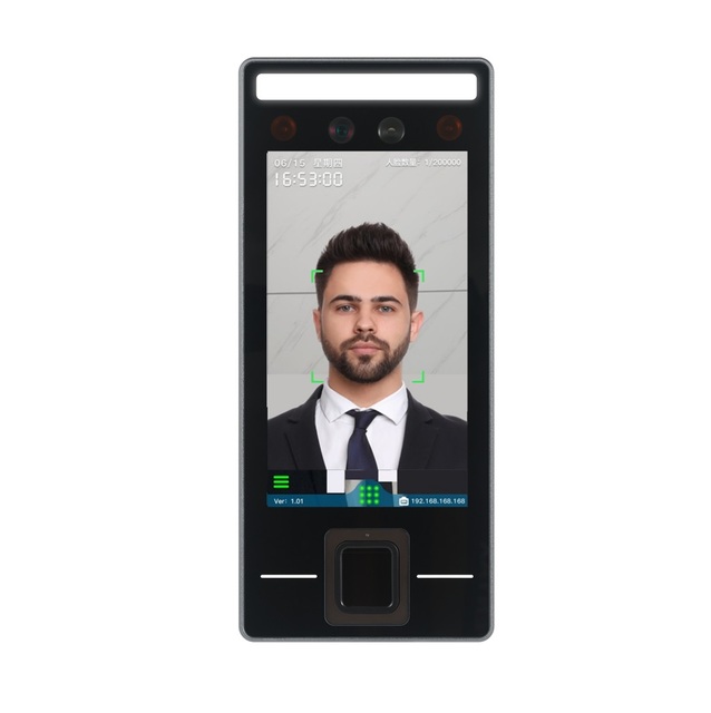 Customizable Logo Access Control System 5.5 Inch Video Intercom Biometric Face Palm Recognition Outdoor Use Motion Detection