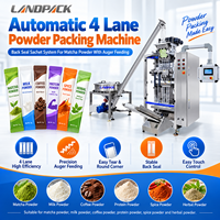 Machine d'emballage multi-voies 4 voies pour sachets à coins arrondis et scellage arrière, pour aliments, herbes, protéines, épices, lait, thé, café, poudre de matcha