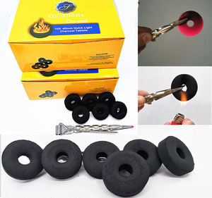 Carbón Vegetal para Incienso Redondo al por Mayor, de Larga Duración, sin Humo, Fácil de <span class=keywords><strong>Encender</strong></span>, Tabletas de Carbón para Shisha Negras, Carbón Vegetal sin Humo - Product Image 4