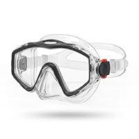 Masque de plongée en verre trempé à double couleur Aquadive, best-seller, fabriqué en usine, sûr, pour la pêche sous-marine