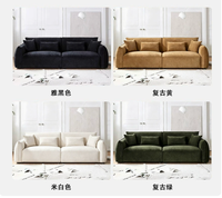 Canapé Black Bean vintage en velours chenille, rembourré, avec rembourrage en éponge, style Bauhaus, pieds en bois, lignes droites, pour petits salons