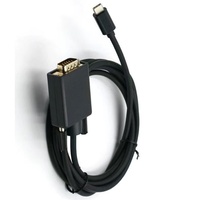 Cable Convertidor VGA Tipo-C OEM de 1.8m, Revestimiento de PVC, Blindaje Trenzado, Compatible con HDTV 1080P 60Hz, para Computadora/Proyector, 12 Meses de Garantía