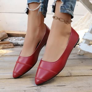 <span class=keywords><strong>Ballerine</strong></span> a punta da <span class=keywords><strong>donna</strong></span> con fiocco rosso nero traspirante leggero ufficio Casual elegante classico Slip on décolleté piatte classiche - Product Image 1