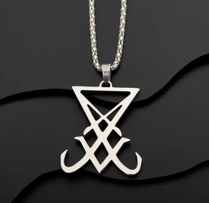 Collar con Sello de <span class=keywords><strong>Lucifer</strong></span>, Acero Inoxidable, Símbolo Satánico, Sello de Satán, Colgante de <span class=keywords><strong>Lucifer</strong></span>, Joyería de Demonio, Regalo - Product Image 6
