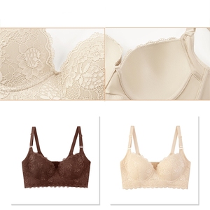 Lencerí<span class=keywords><strong>a</strong></span> sexy sin costuras de encaje de gran tamaño para mujeres reunidas Con pechos antiflacidez y llantas de acero <span class=keywords><strong>Sujetador</strong></span> con hebillas traseras anchas en V profundas - Product Image 6
