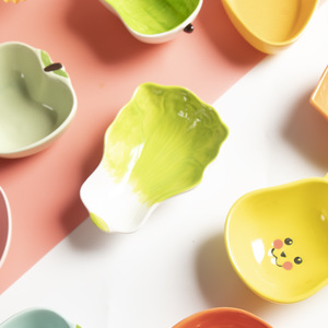 Petite assiette à sauce en porcelaine écologique, forme de fruits et légumes de dessin animé, mini bol à trempette, design japonais, pour enfants et maison - Product Image 4