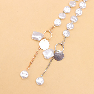 Collier de perles blanches baroques avec fermoir en argent, pendentif, cadeau pour femme, bijoux, origine Yiwu - Product Image 3