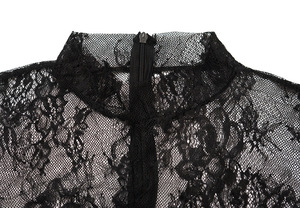 <span class=keywords><strong>Tuta</strong></span> Sexy da Donna <span class=keywords><strong>in</strong></span> <span class=keywords><strong>Pizzo</strong></span> Nero Trasparente con Maniche Lunghe e Pantaloni a Zampa, Ideale per Discoteca e Feste - Product Image 5