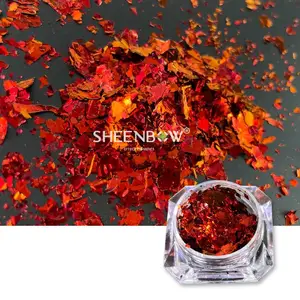 Newest Sheenbow Color Shifting Pigment nail art powder Chameleon red orange flakes pigment for nail gel polish