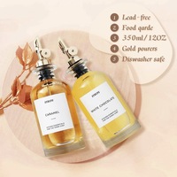 Distributeur d'huile et de vinaigre de 500 ml avec bec verseur en métal, verseur lesté, distributeur en verre pour la cuisine, cruche à huile d'olive