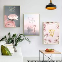 Décoration d'intérieur de style moderne et luxueux, peinture sur toile 3D en relief de cygne blanc, peinture à l'huile animale peinte à la main, art mural suspendu