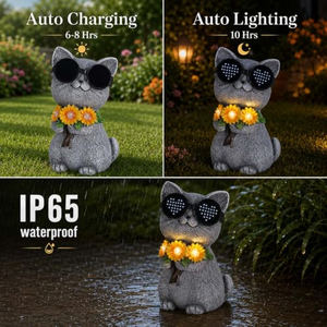 Lampes solaires LED colorées en forme de cœur, yeux de renard dynamiques, résistantes à l'eau, faisceau à 360°, décoration de jardin pour pelouse, cour, allée - Product Image 5