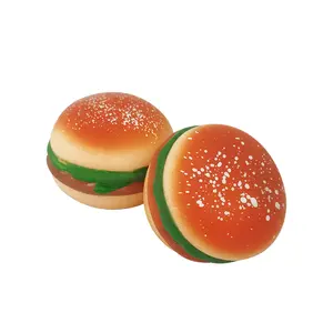 Grosir Mainan Hamburger Squeeze Fidget Pereda Stres Mainan Koleksi Makanan Kustom Mainan Pelepas Stres
