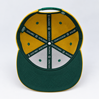 Casquette ajustable avec broderie 3D, visière plate structurée, jaune et verte bicolore, casquette snapback pour hommes et femmes, streetwear
