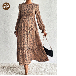 Vestiti premaman con polsino annodato per <span class=keywords><strong>allattamento</strong></span> con stampa maculata extra lunga - Product Image 6