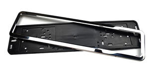 Marco de Matrícula Metálico Duradero Estándar Europeo - Soporte de Placa Metálico Personalizado con Serigrafía Negra para Rusia - Product Image 4